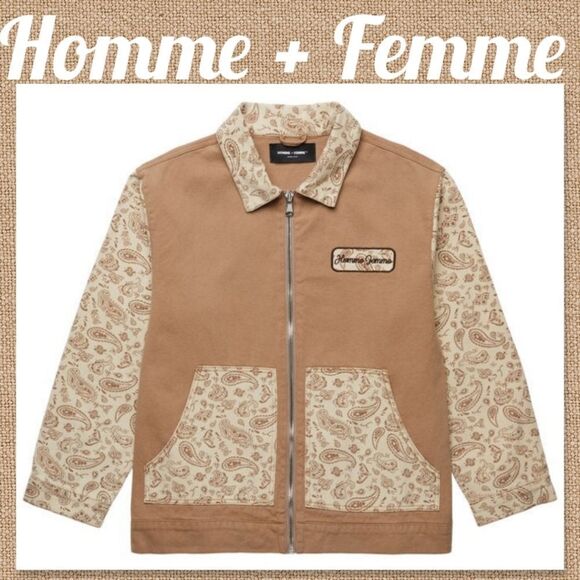 Homme + Femme PAISLEY WORK JACKET - Picture 1 of 13